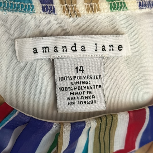 Amanda Lane Accordion Pleated Rainbow Maxi Dress - Picture 9 of 12